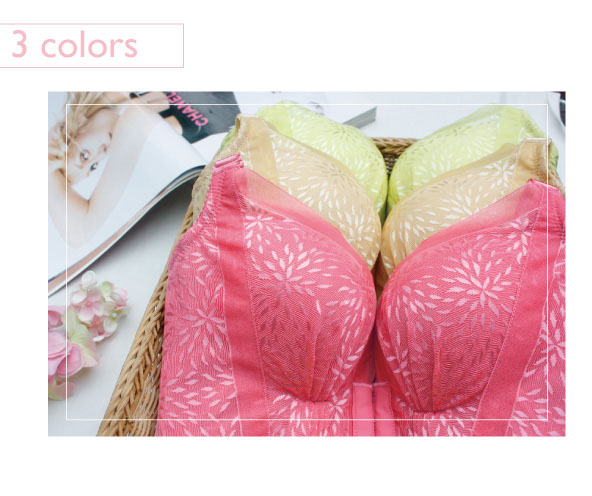 瞬間集中前扣 三段托提無鋼圈 繽紛無痕鎖邊調整內衣