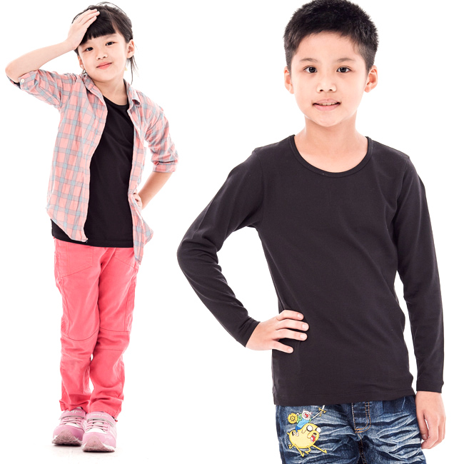 台灣製兒童吸濕保暖發熱衣-圓領款