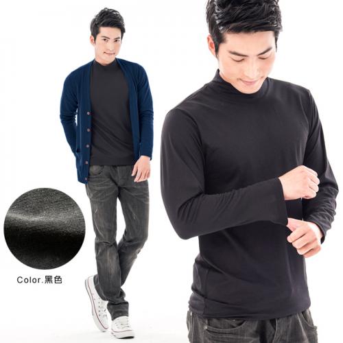 台灣製男吸濕保暖發熱衣-立領款
