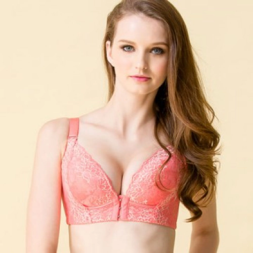 【新品上市】前扣拉歇爾蕾絲 無鋼圈咖啡紗內衣3套組