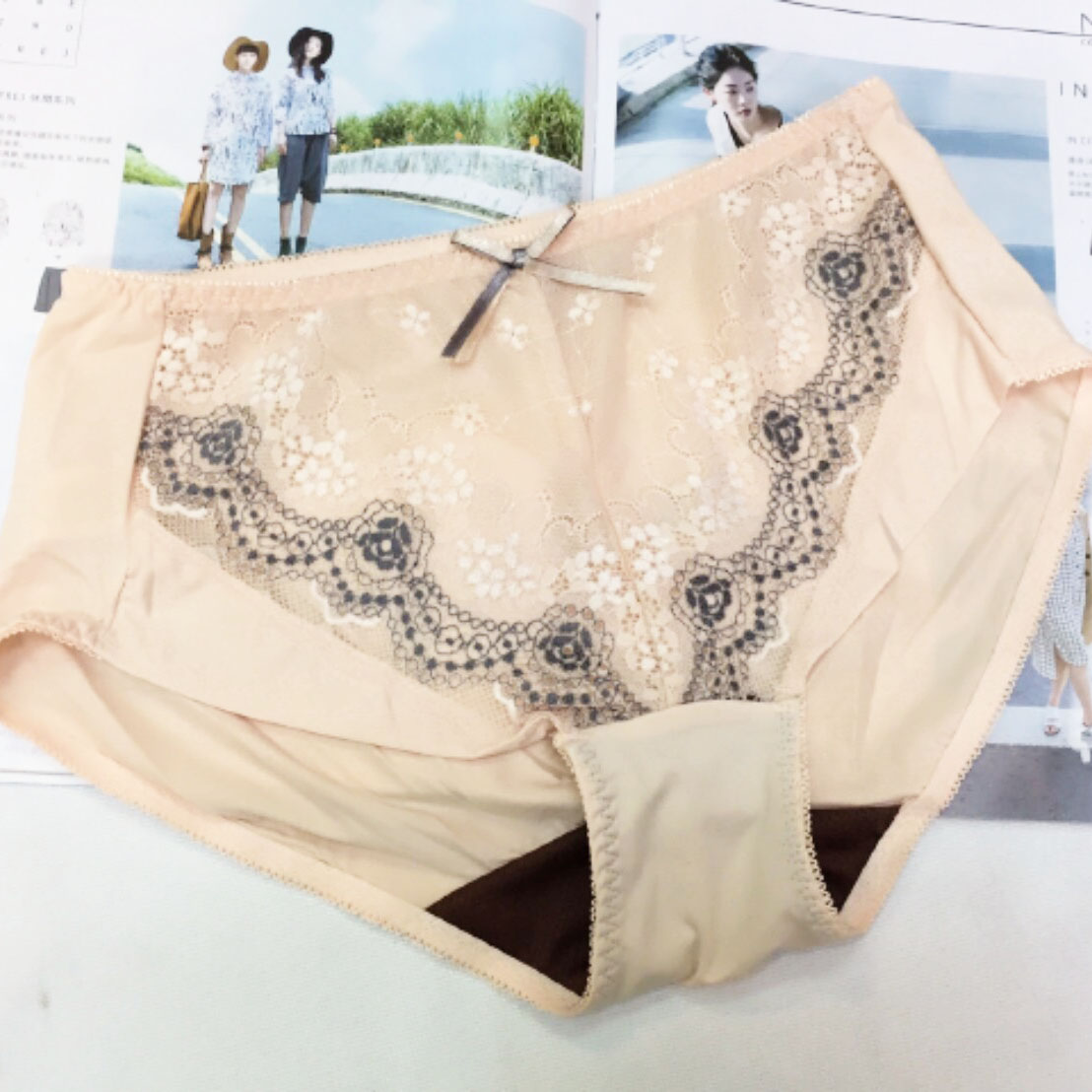 【無鋼圈輕鬆穿】涼感咖啡紗低脊心深V內衣 配套內褲