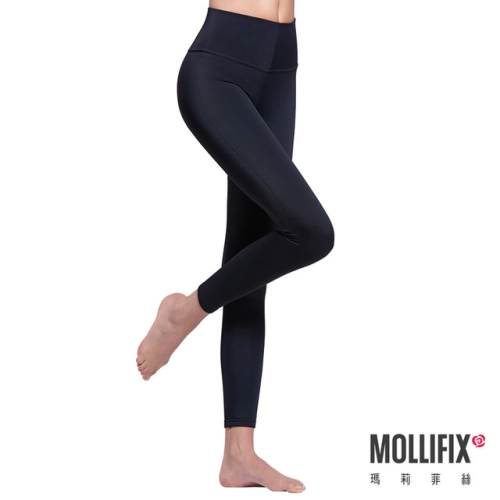 【Mollifix】極暖抗寒BABY絨塑身褲(黑)