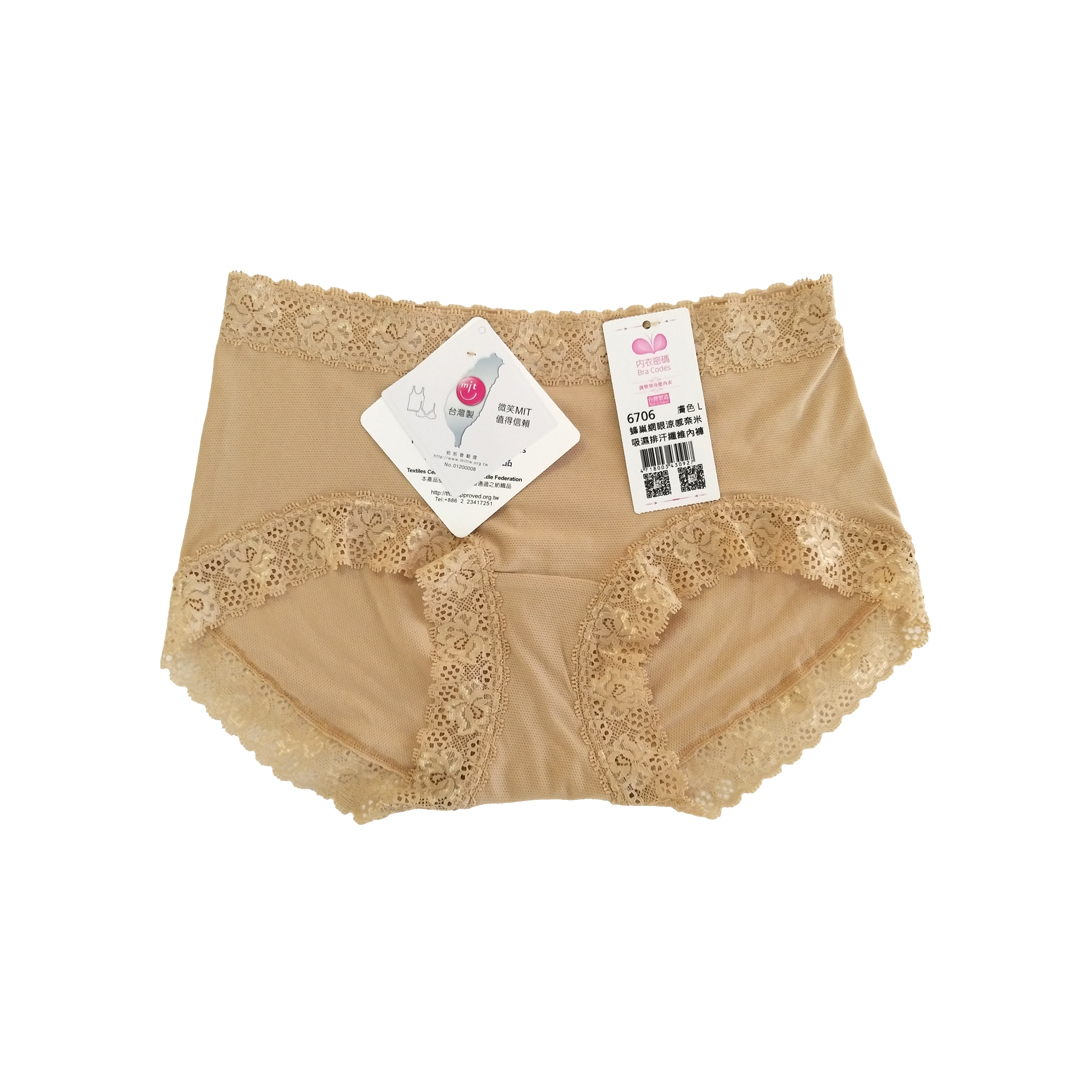 蜂巢網眼涼感奈米吸濕排汗纖維內褲