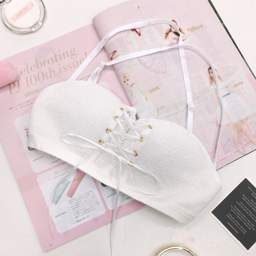 拉繩聚攏蕾絲掌托配多種穿法肩帶無鋼圈禮服內衣