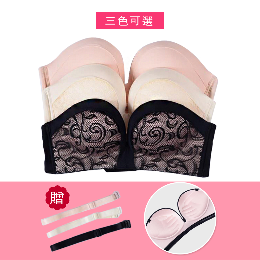 兩手捧胸立體杯晚禮服BRA配多種穿法肩帶及背帶-超防滑