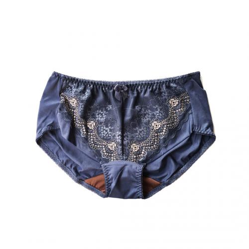 【 Easy to wear without steel rim 】 Cool coffee gauze low spine deep V-underwear 配套內褲