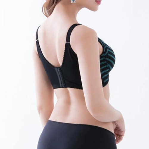 Summer cooling striped control top with chest-high functional bra design