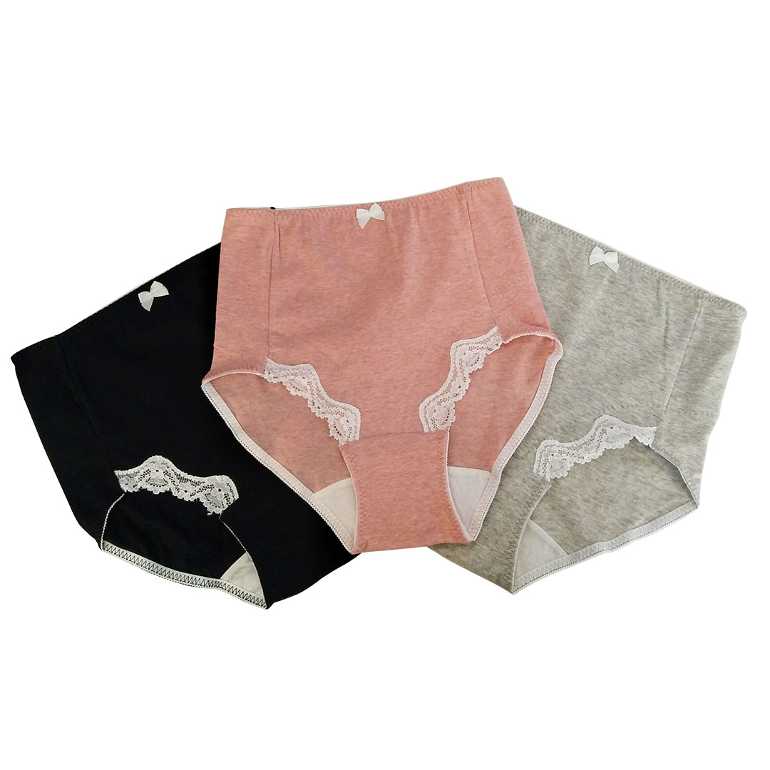 純棉拼蕾絲邊內褲