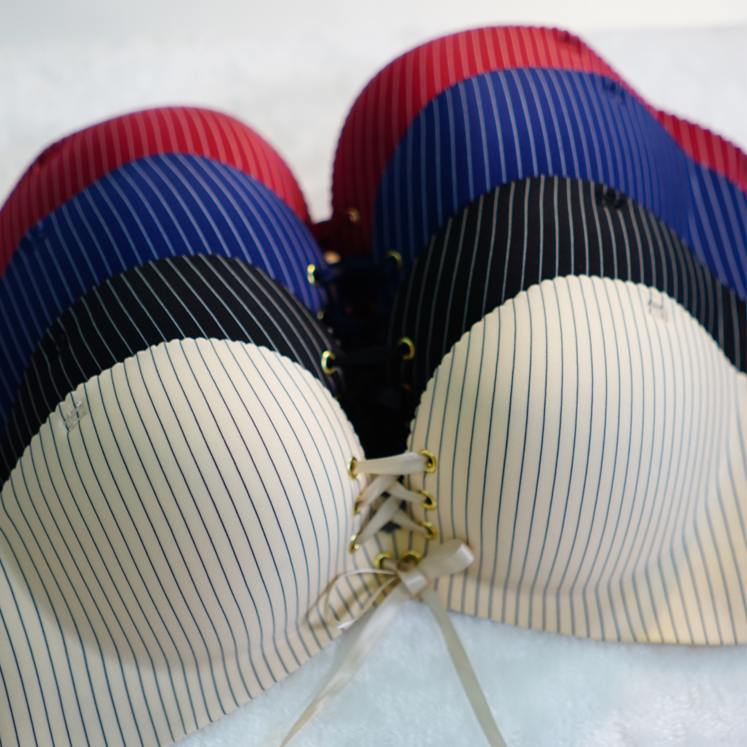 最新條紋透氣拉繩集中晚禮服百搭隱形內衣