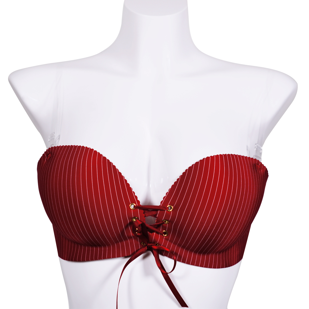 最新條紋透氣拉繩集中晚禮服百搭隱形內衣