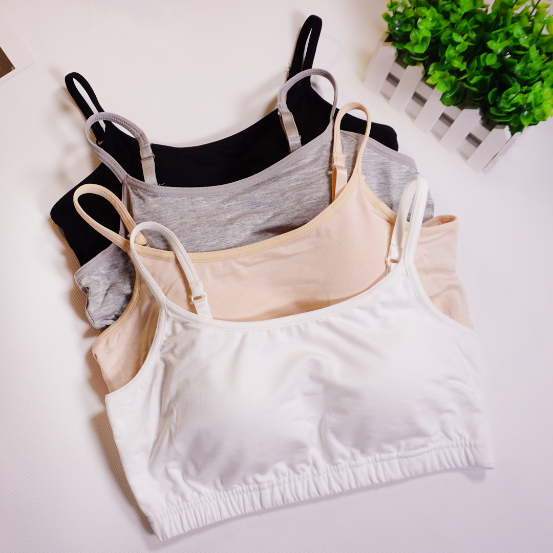 彈性莫代爾罩杯肩帶可調短小背心