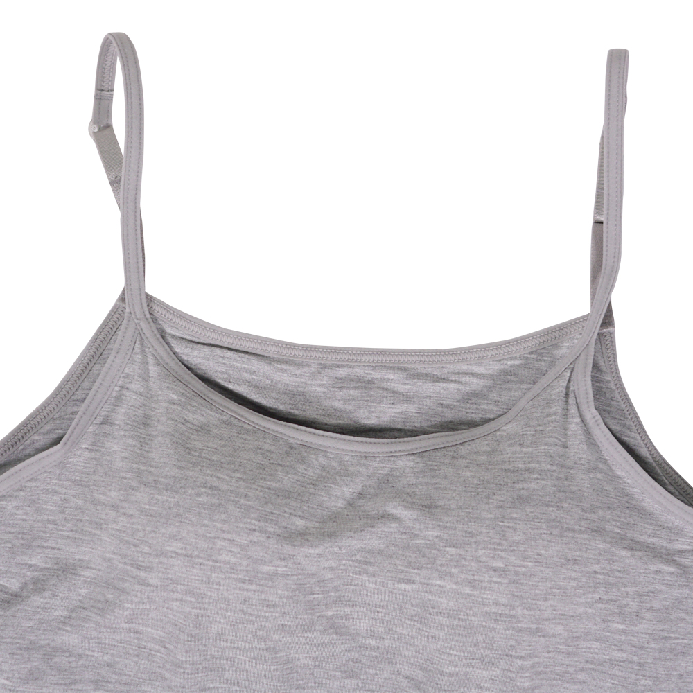 彈性莫代爾細肩帶可調罩杯長小背心