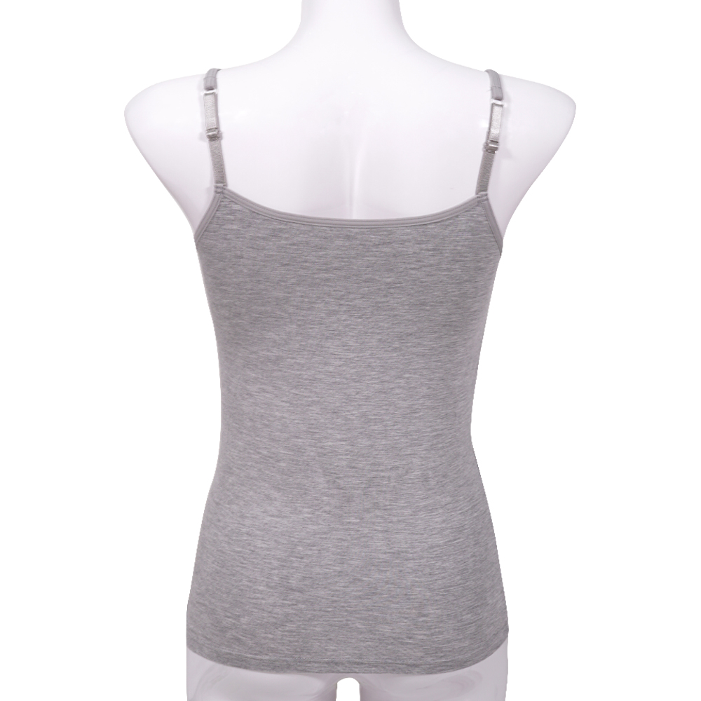 彈性莫代爾細肩帶可調罩杯長小背心