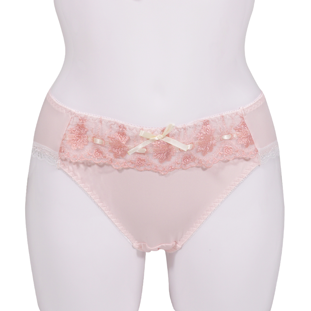 少女心日本粉色絲帶花朵刺繡內衣
