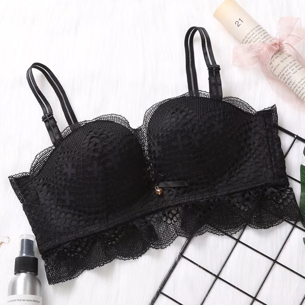 迷網性感蕾絲美背無鋼圈集中內衣