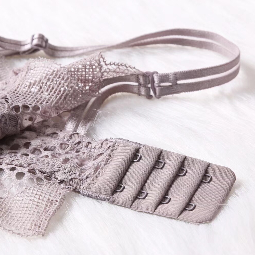 迷網性感蕾絲美背無鋼圈集中內衣