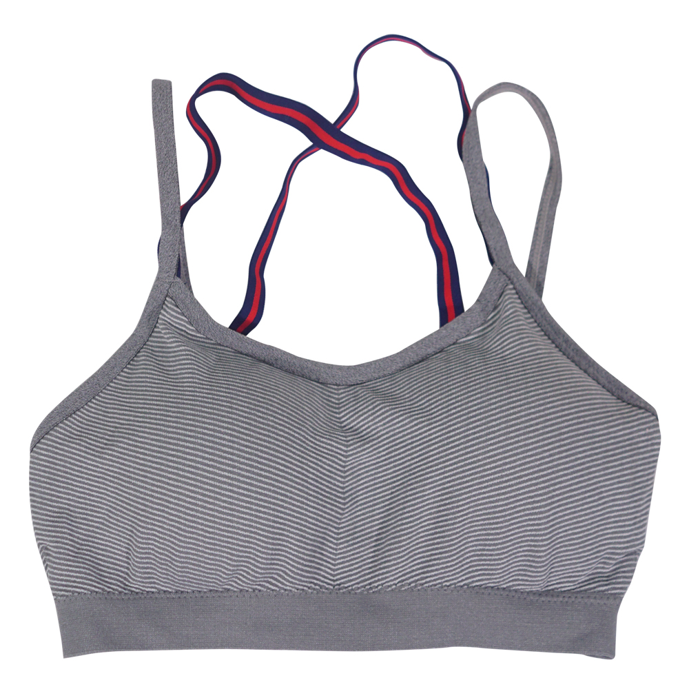 斜紋雙肩帶交叉美背英倫風運動內衣