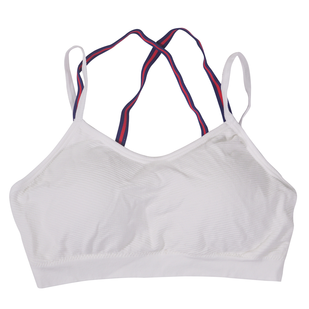 斜紋雙肩帶交叉美背英倫風運動內衣