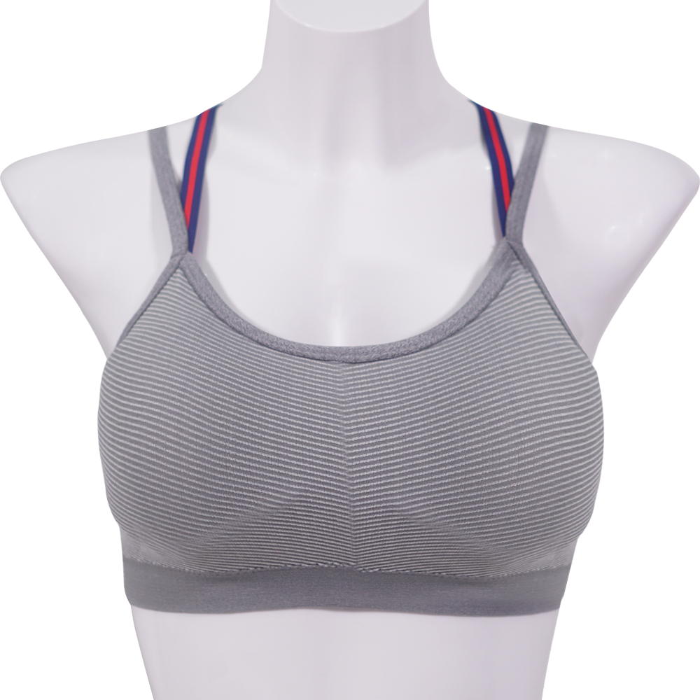 斜紋雙肩帶交叉美背英倫風運動內衣