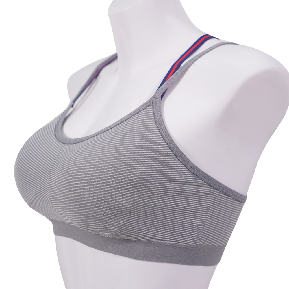 斜紋雙肩帶交叉美背英倫風運動內衣