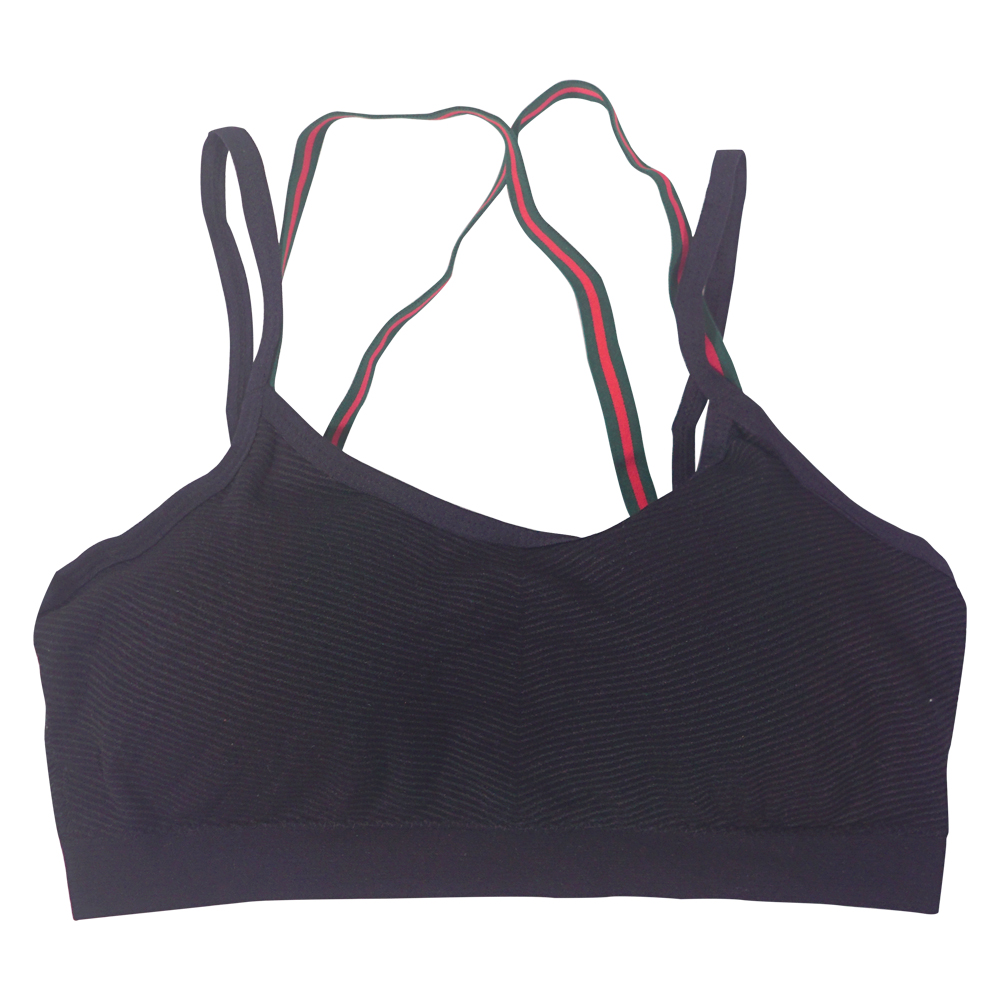 斜紋雙肩帶交叉美背英倫風運動內衣