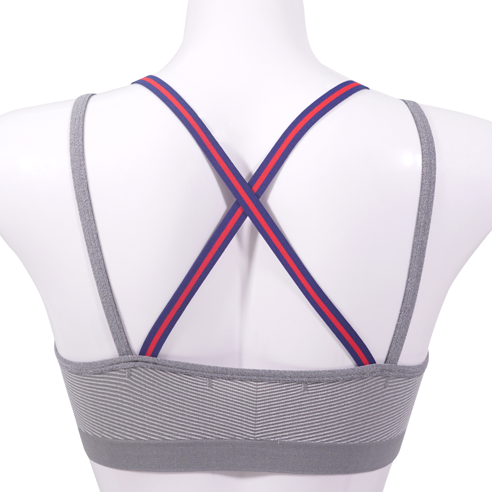 斜紋雙肩帶交叉美背英倫風運動內衣