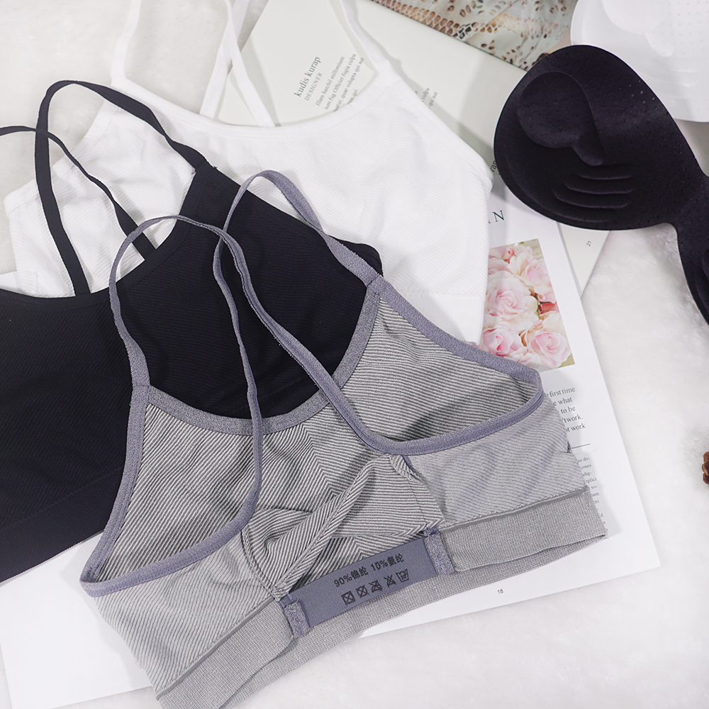 簡約斜紋交叉美背睡眠運動內衣