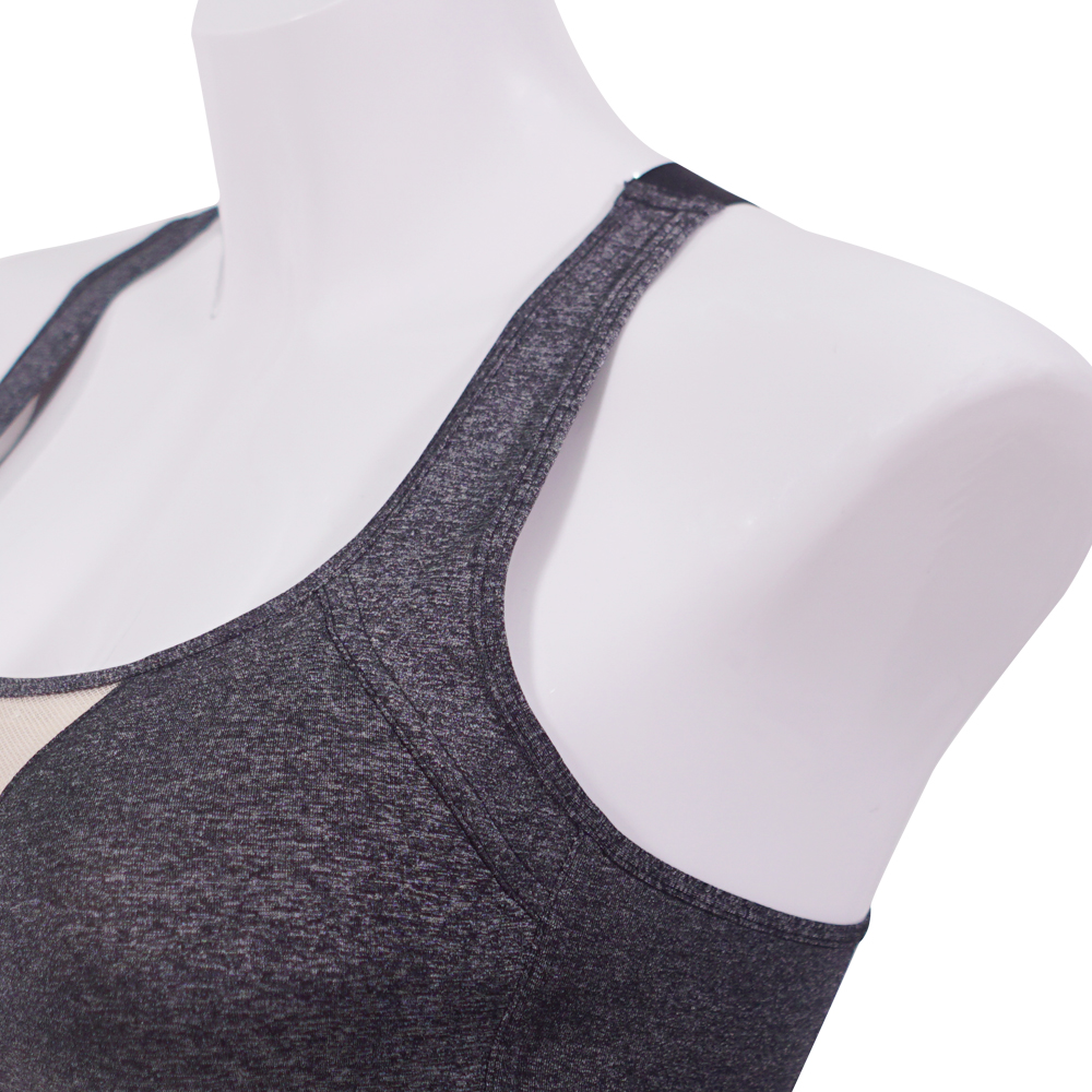 透氣拼網紗交叉背運動背心