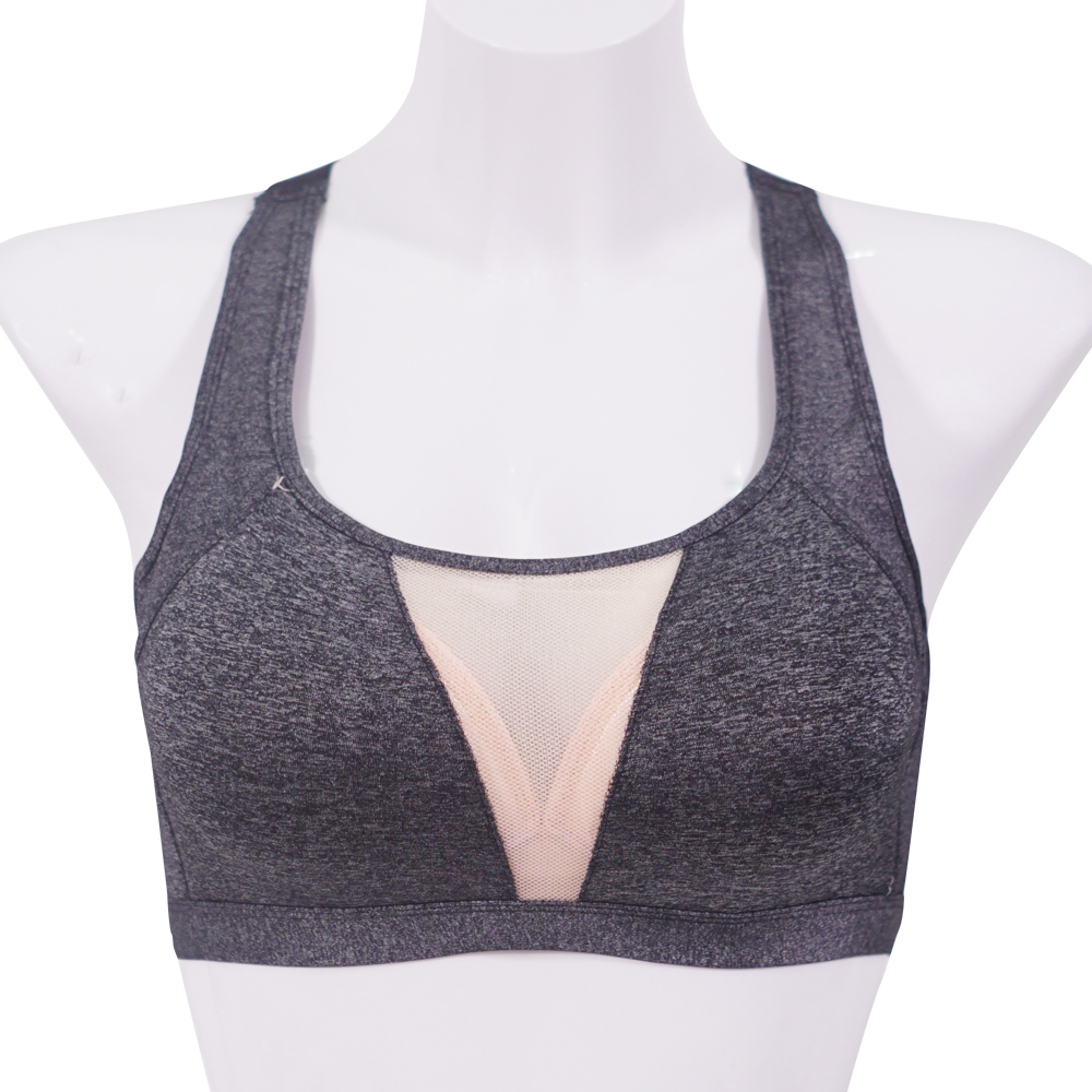 透氣拼網紗交叉背運動背心