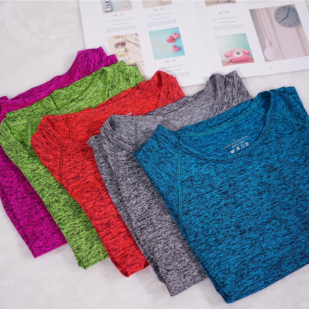 緞染修身薄款透氣瑜伽服運動短袖棉衣