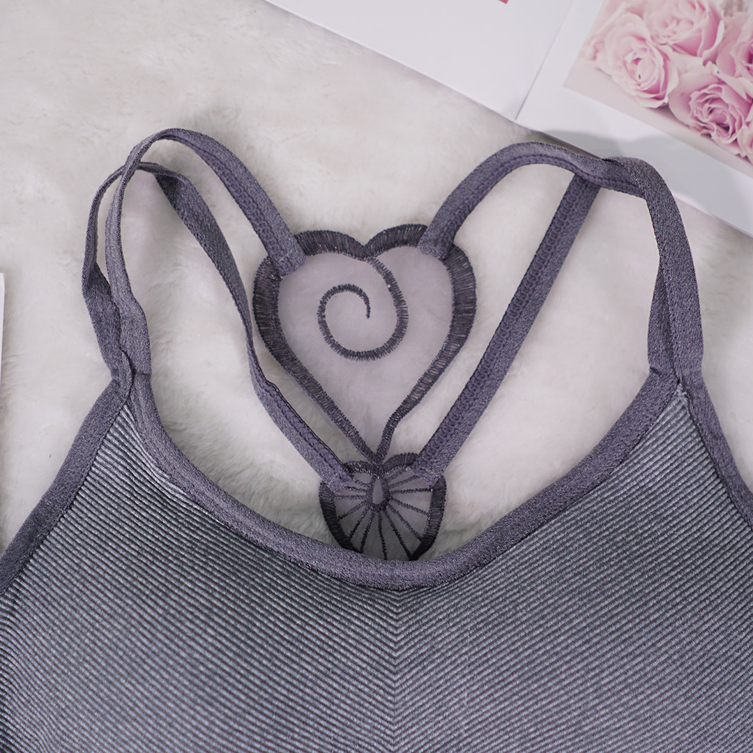 愛心性感美背吊帶斜紋背心