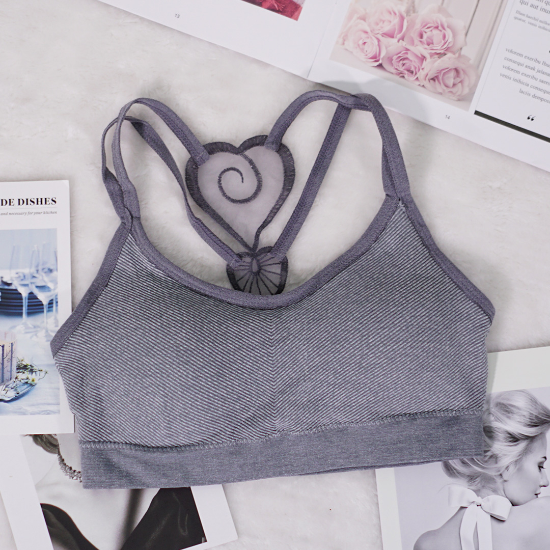 愛心性感美背吊帶斜紋背心