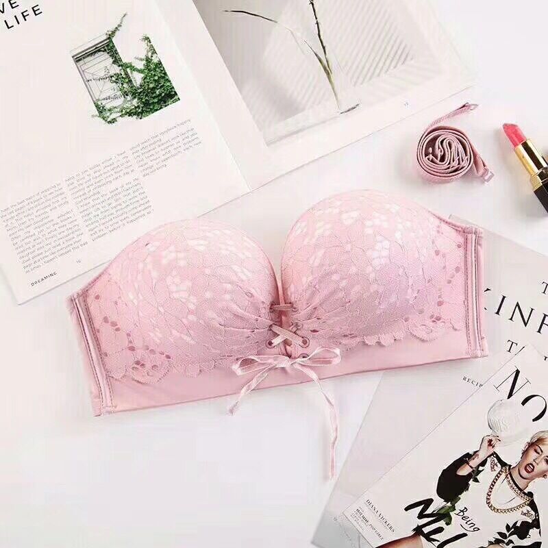 無肩帶無鋼圈蕾絲聚攏防滑內衣
