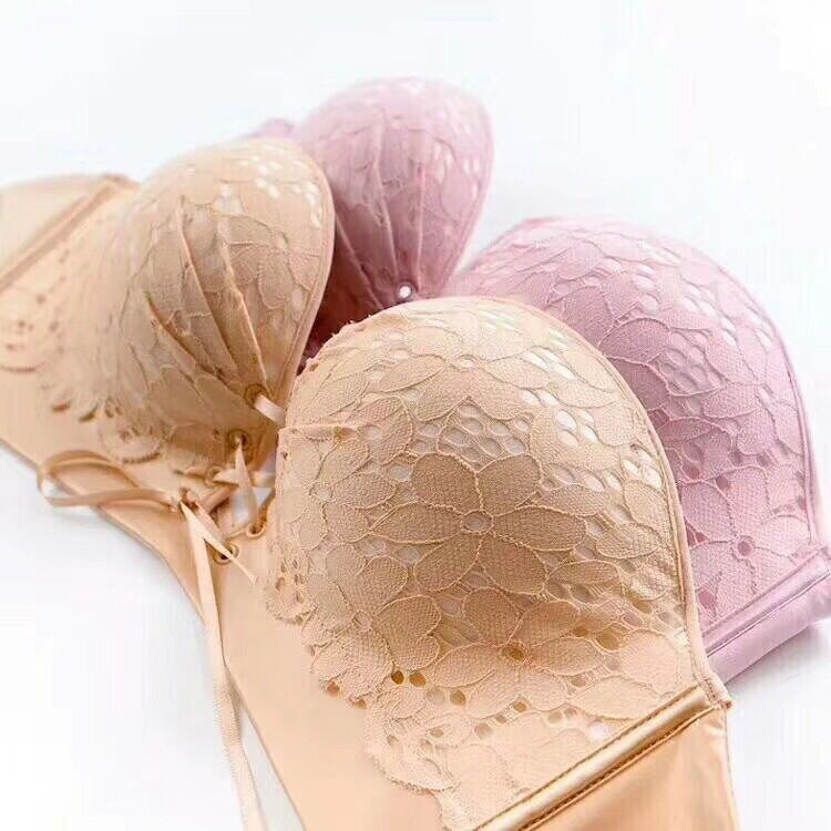 無肩帶無鋼圈蕾絲聚攏防滑內衣