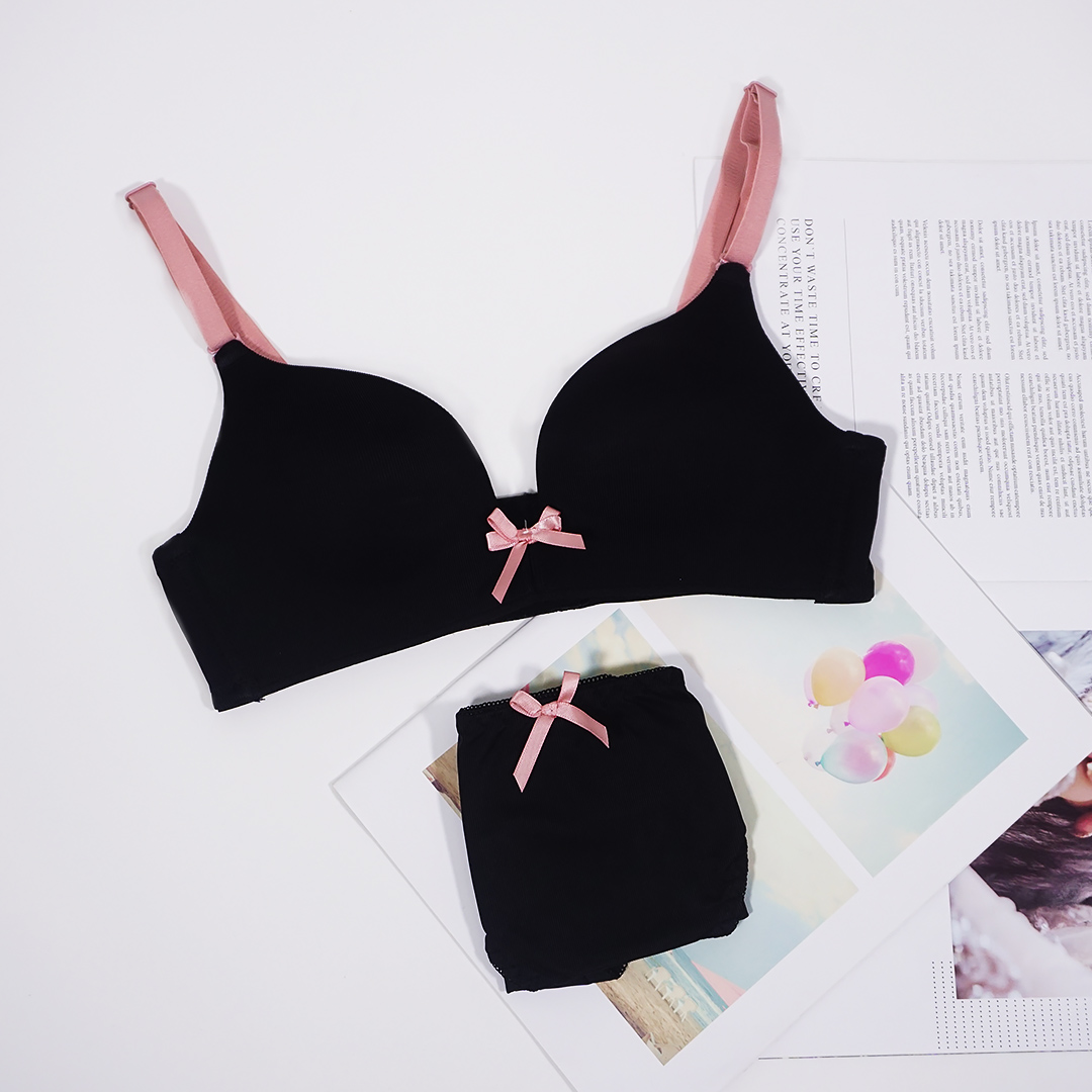 唯美蝴蝶結聚攏上托無鋼圈無痕少女內衣