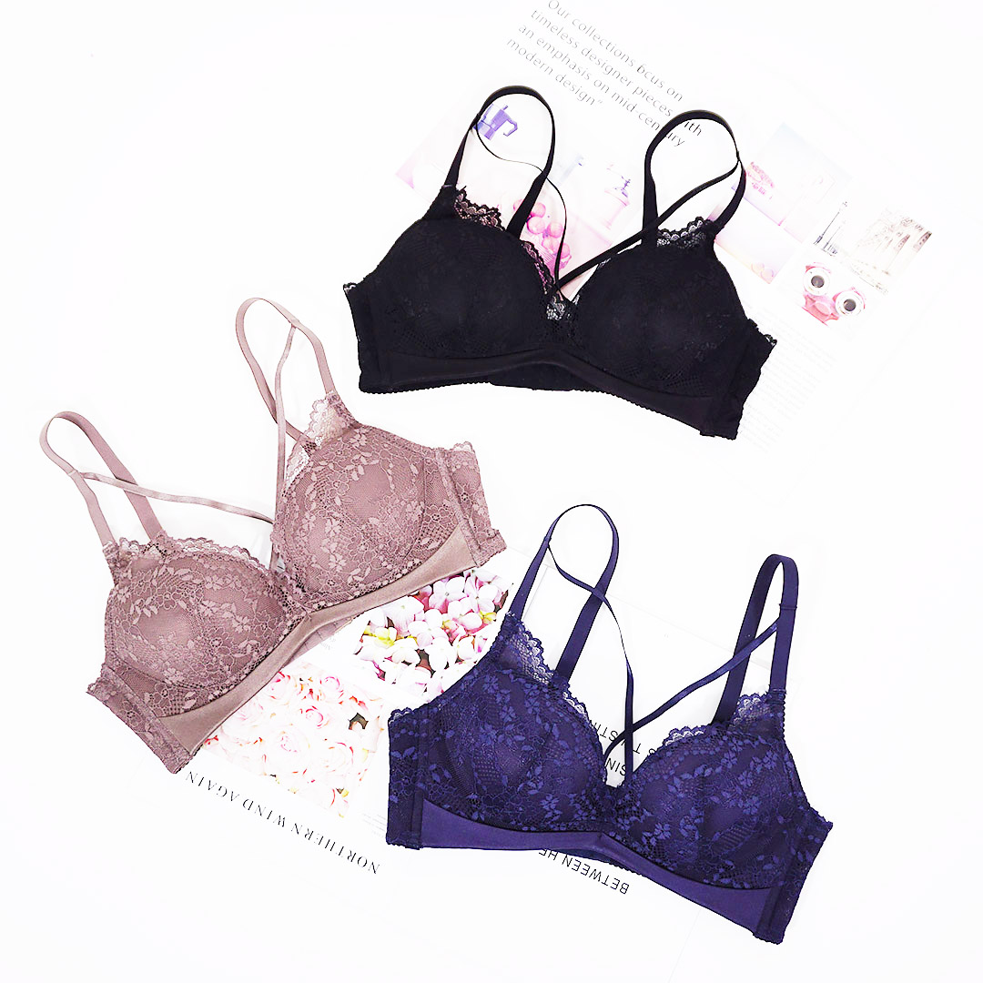 性感深V交叉無鋼圈聚攏内衣