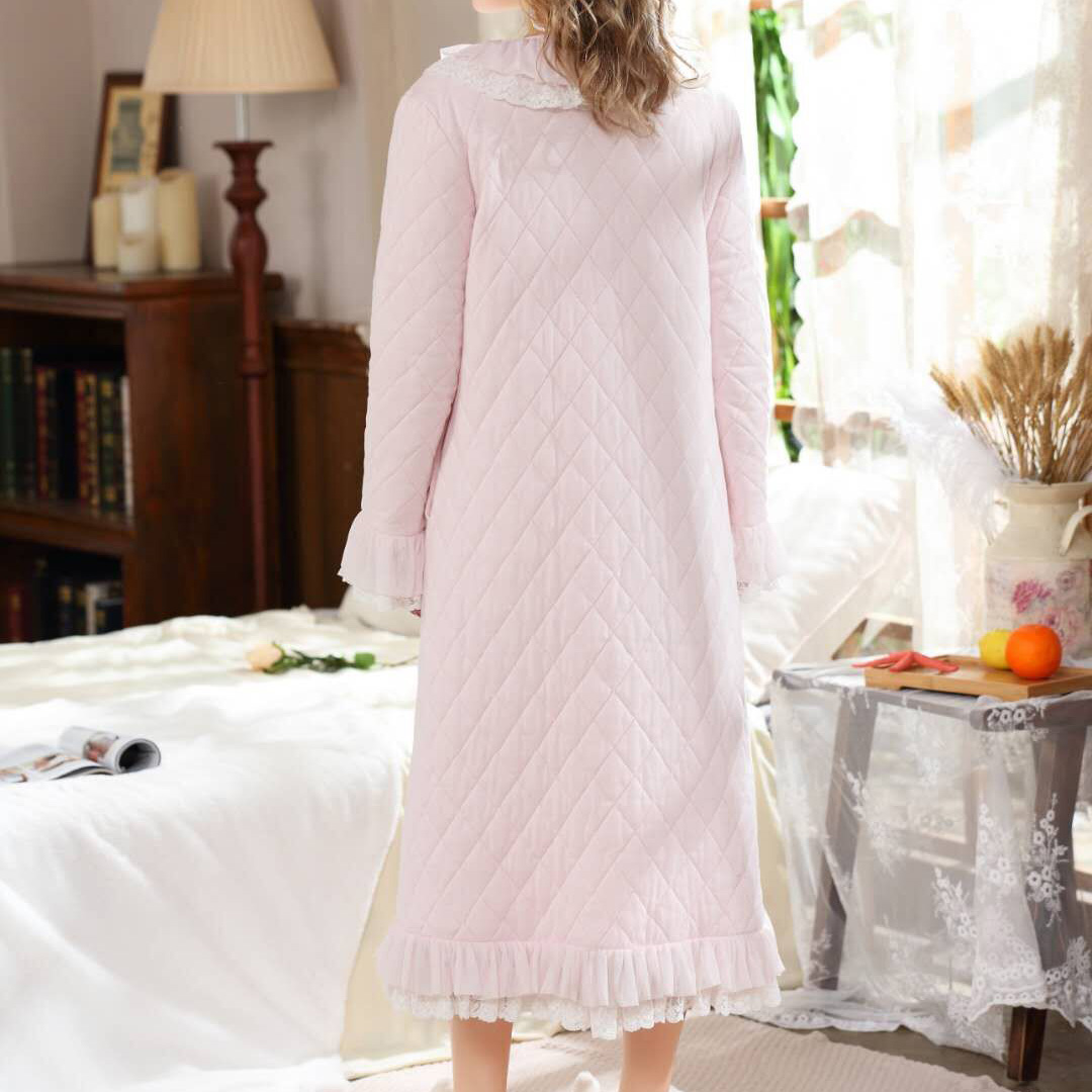 復古宮廷風純棉加厚保暖睡袍