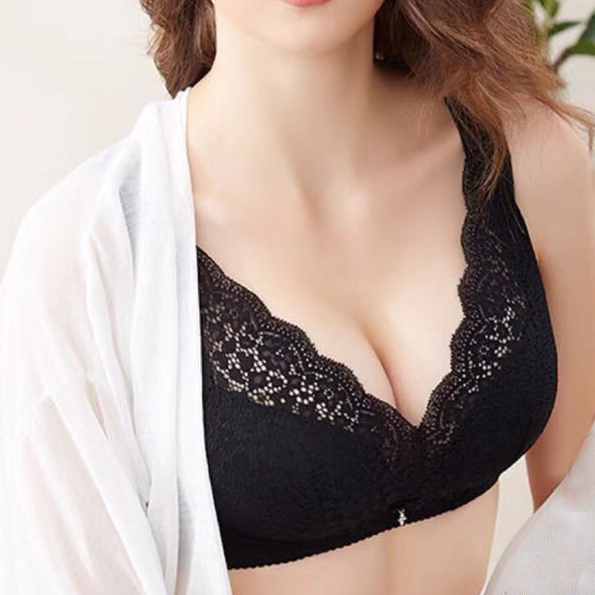 無鋼圈集中調整型聚攏上托性感蕾絲內衣(8-833)