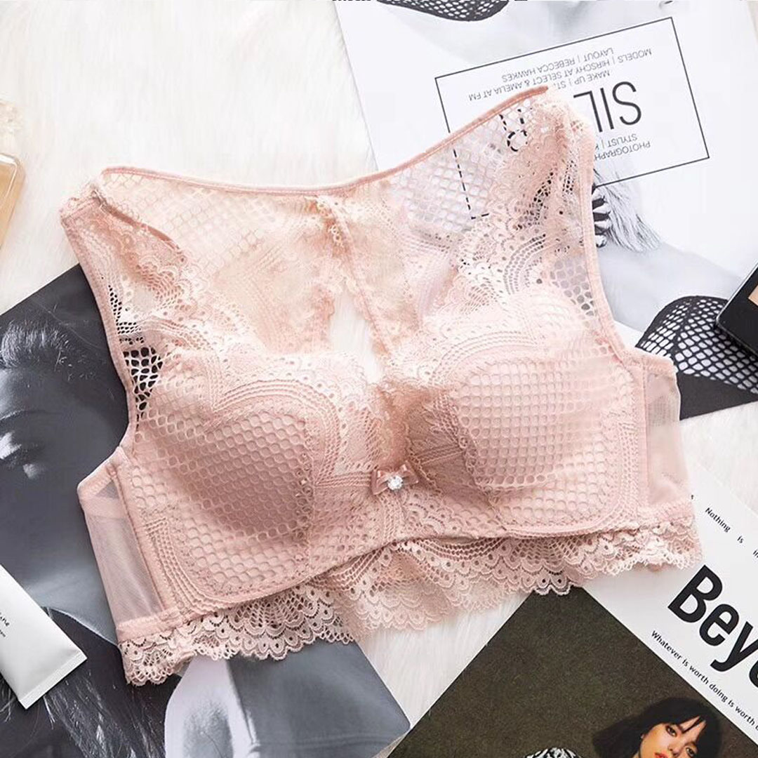 性感鏤空蕾絲聚攏美背純植物蛋白纖維內衣(MM8909)