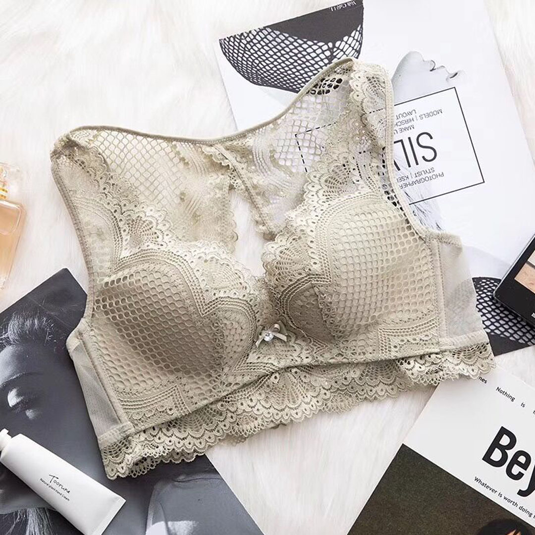 性感鏤空蕾絲聚攏美背純植物蛋白纖維內衣(MM8909)