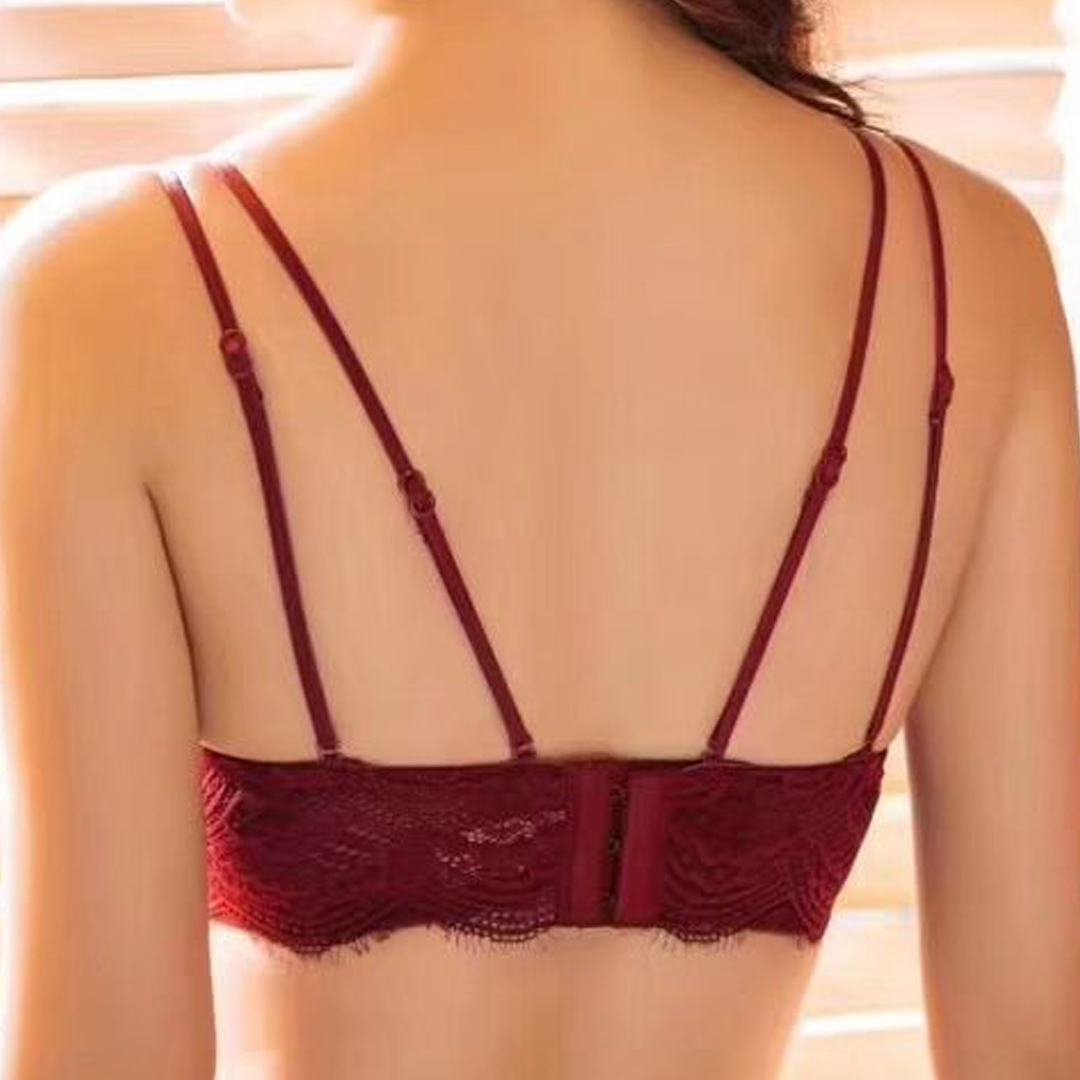 性感蕾絲美背舒適無鋼圈上薄下厚內衣