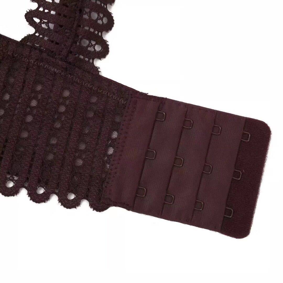 唯美性感鏤空蕾絲深V薄杯無鋼圈寬肩帶內衣 -加送褲仔