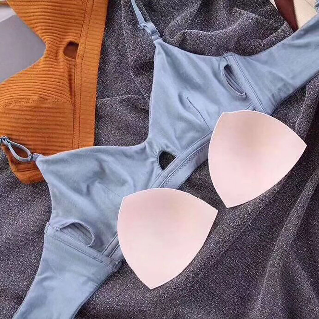 舒適螺紋純棉無鋼圈三角杯內衣