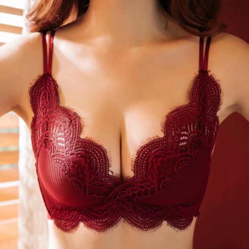 性感蕾絲美背舒適無鋼圈上薄下厚內衣