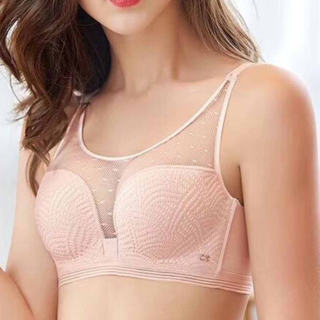 性感提花網布抹胸上薄下厚聚攏內衣