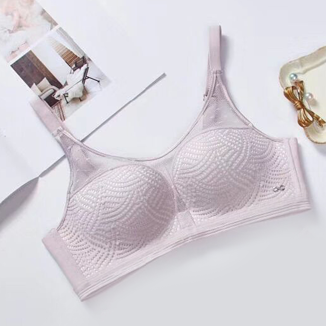 性感提花網布抹胸上薄下厚聚攏內衣