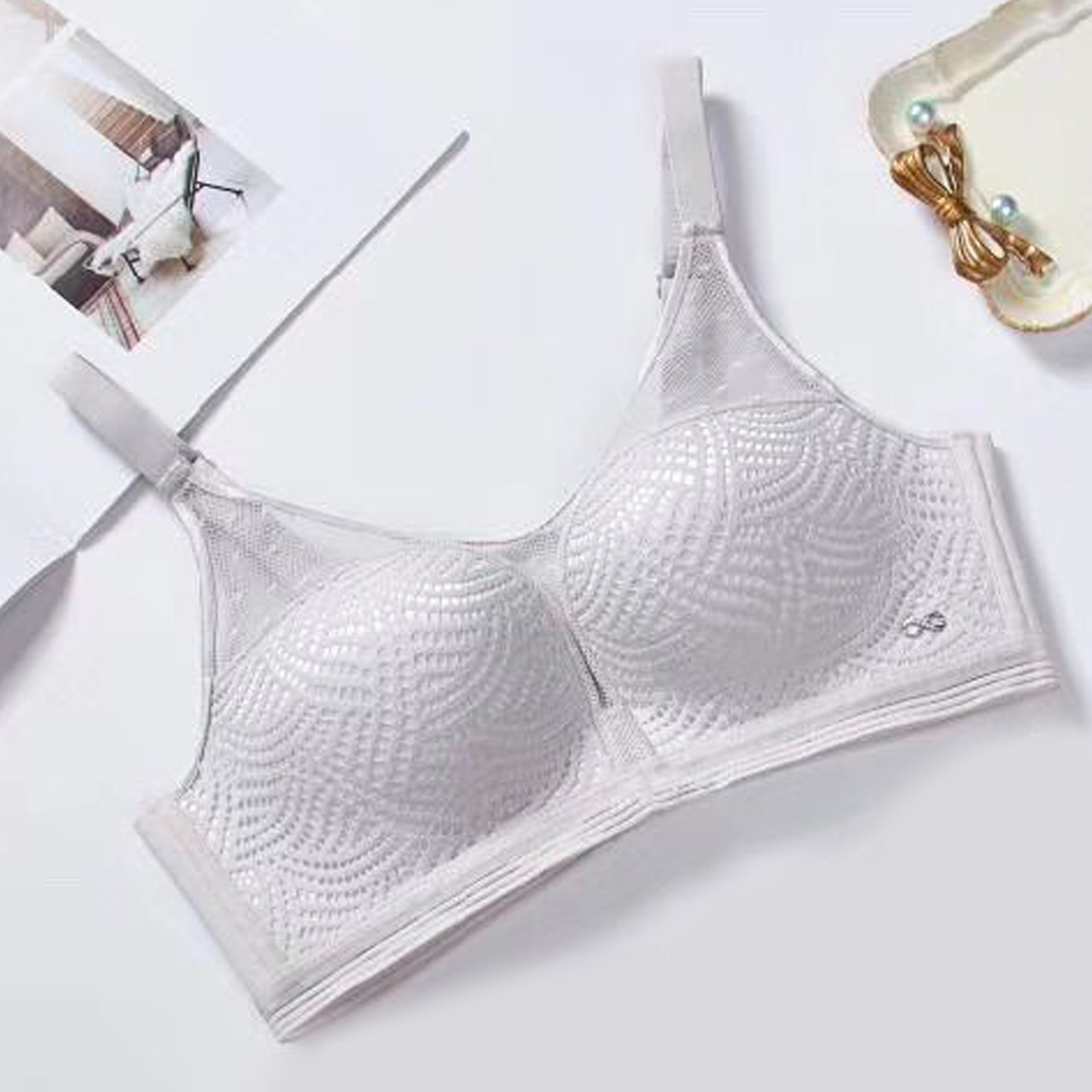 性感提花網布抹胸上薄下厚聚攏內衣