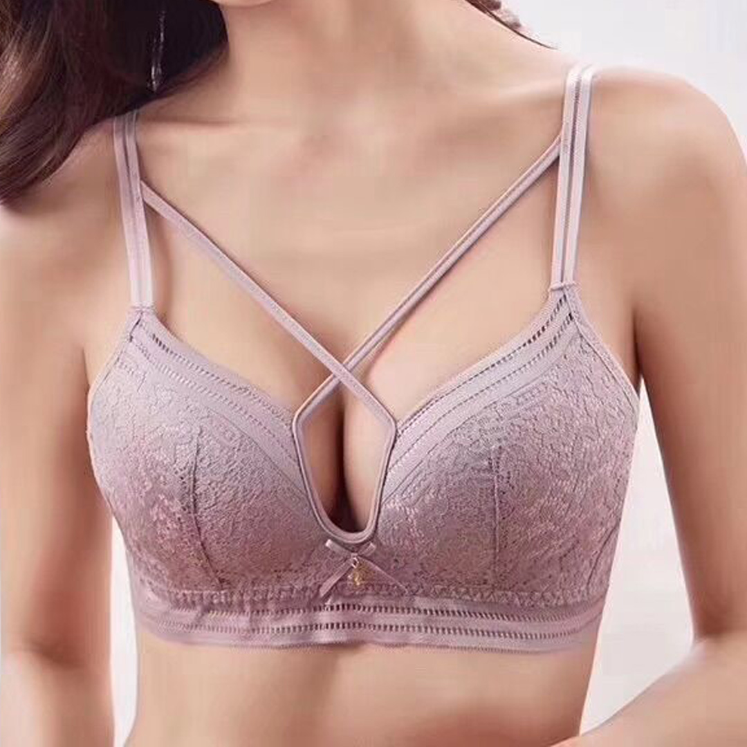 胸前交叉肩帶性感蕾絲舒適無痕內衣