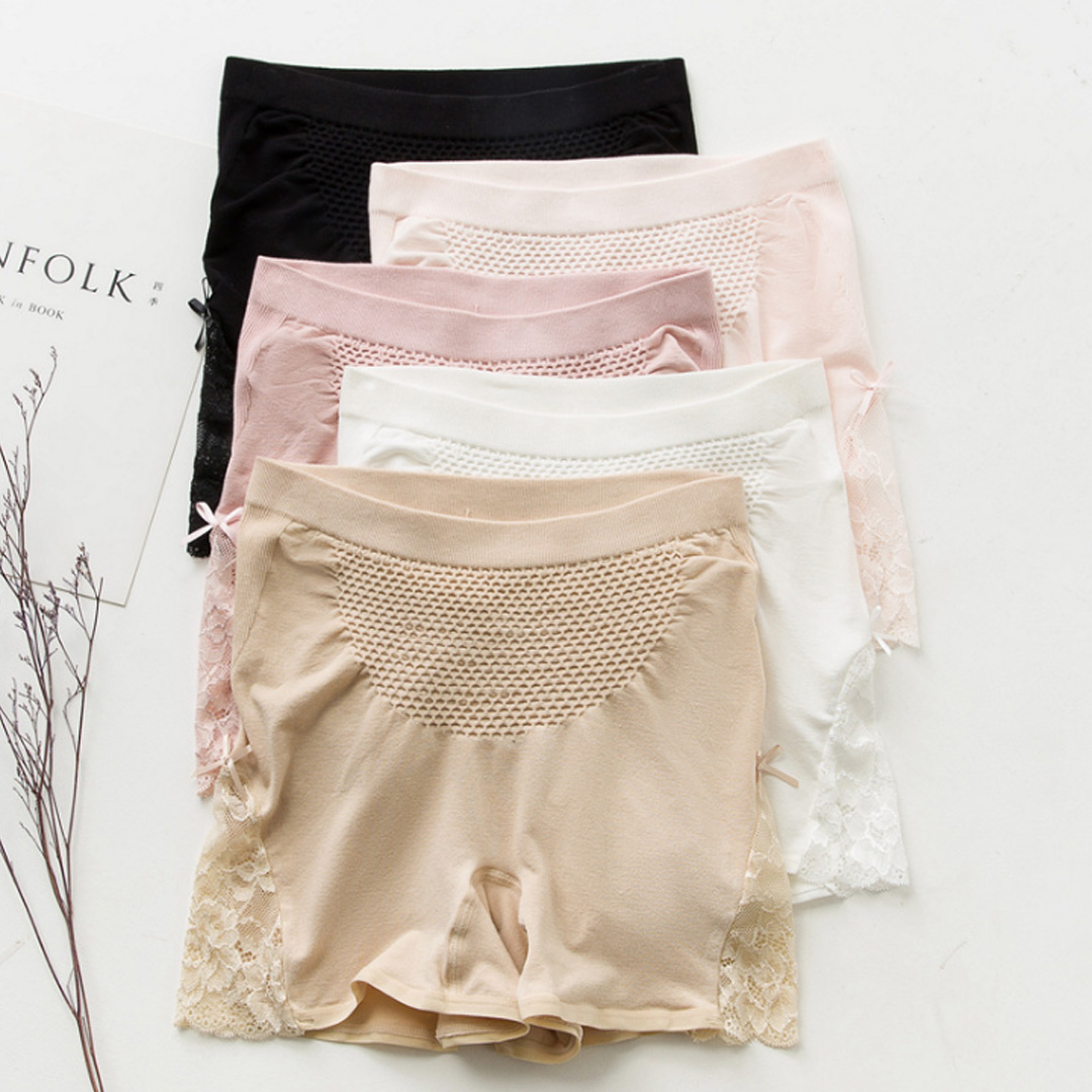 莫代爾透氣蕾絲花邊防走光安全褲