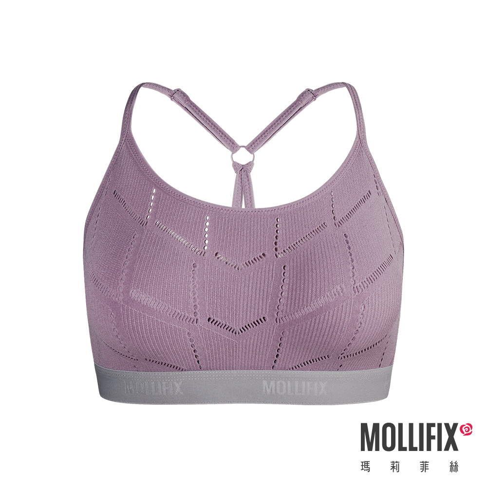 【Mollifix】A++簡約Y背LOGO織帶舒心BRA